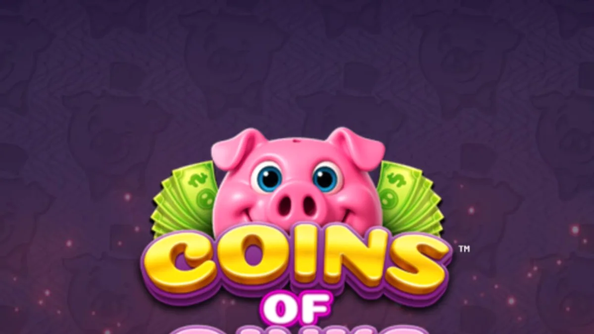 Tampilan visual mewah dan ceria dari slot Coins of Oinks dengan tema babi kaya.