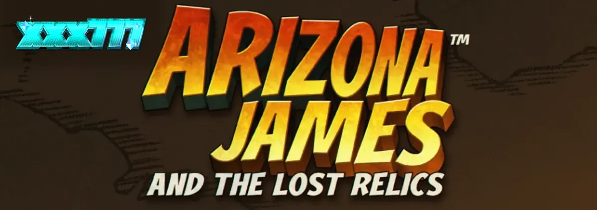Tampilan visual slot Arizona James and the Lost Relics dengan latar belakang kuil gurun dan simbol artefak kuno.
